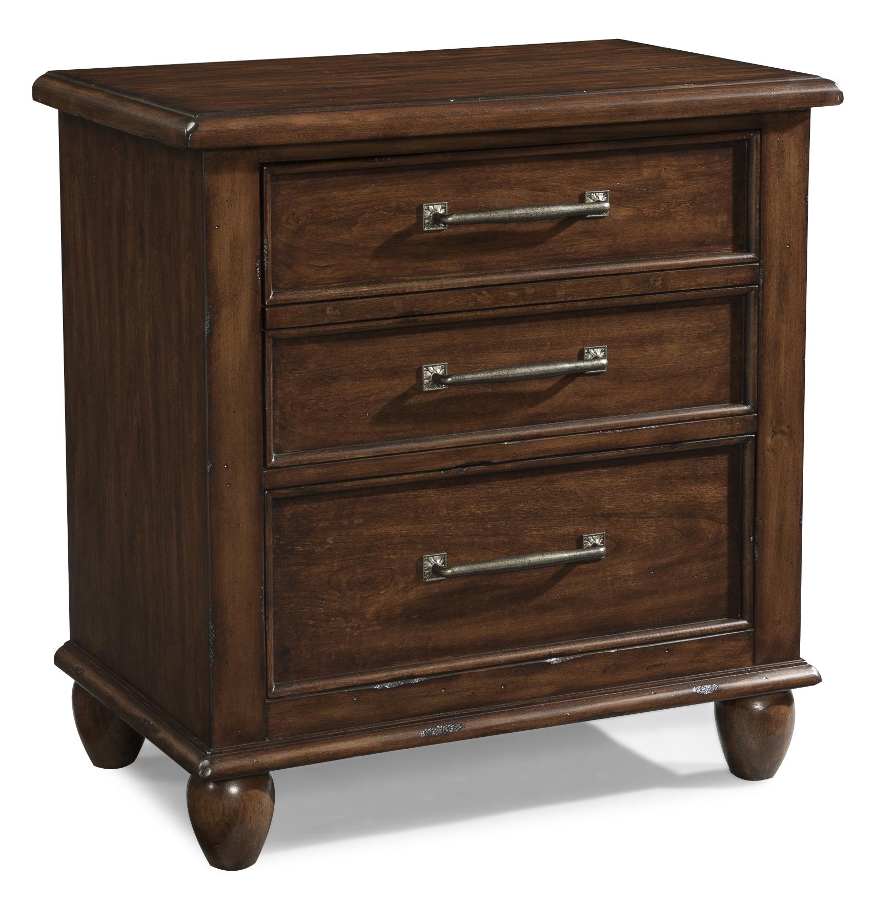 Livingston Cherry Three Drawer Nightstand Morris Home Night Stand - epecnosa